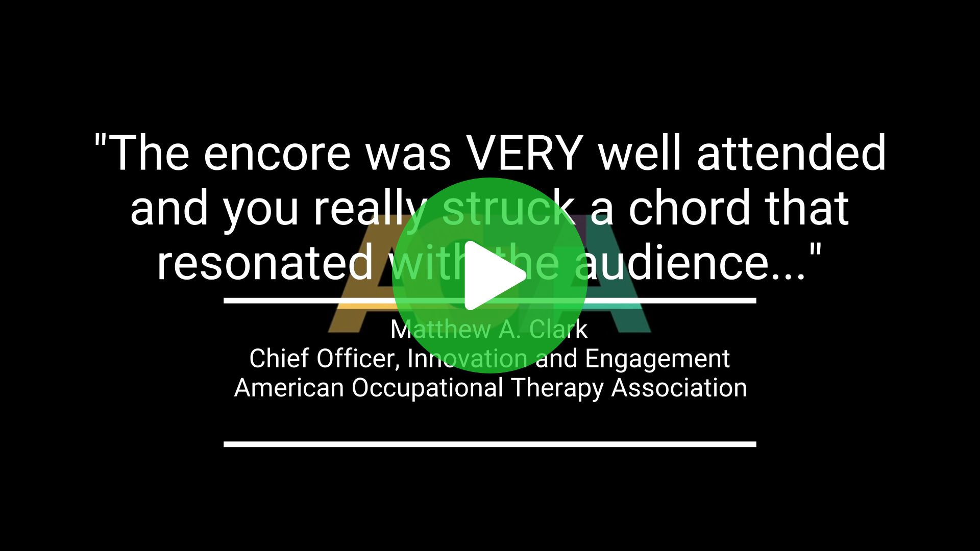 The encore was VERY well attended and you really struck a chord that resonated with the audience.